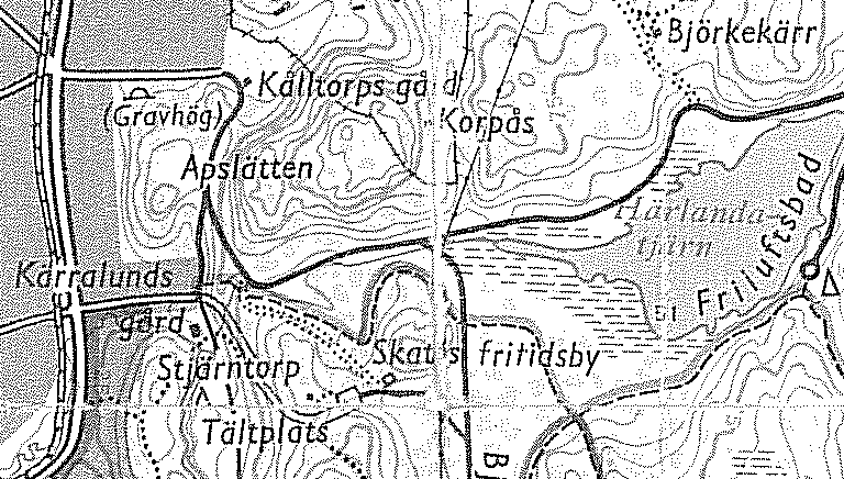 På kartan från 1946 är gravhögen vid Apslätten tydligt markerad. Men idag är den bortglömd, inte ens i fornminnesregistret finns den med - men det kan man ändra på!