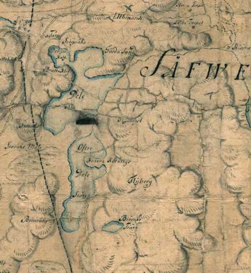 Översikt av Delsjöområdet 1725
