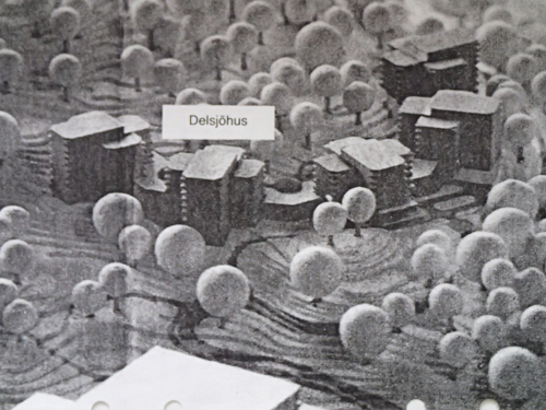 Längst ned i bilden skymtar TV-huset, på åsen ovanför reser sig den nya bebyggelsen.