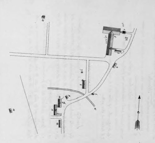 Skår enligt kartan i brandförsäkringshandlingen 40079 år 1908