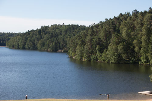 Förmiddagsdopp vid Delsjöbadet. Foto: Per Hallén 2014