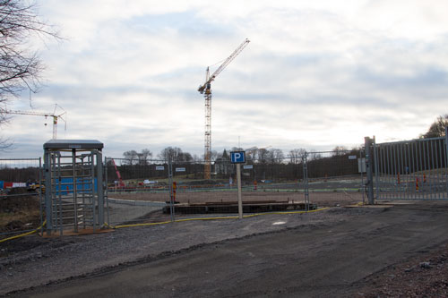 Infarten till bygget nära Beckmans gatukök. Foto: Per Hallén 2015.