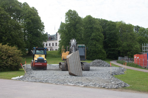 Troligen är detta förberedelser för uppförande av byggbodar. Foto: Per Hallén 2015