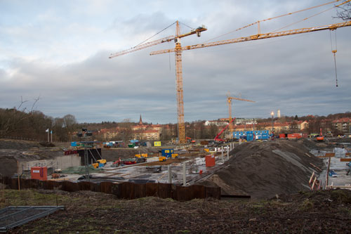Även NCC-husets källare växer snabbt fram. Foto: Per Hallén 2015.