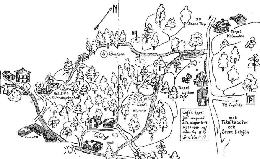 Översikt av vandringen. Illustration ur Upptäck Delsjön