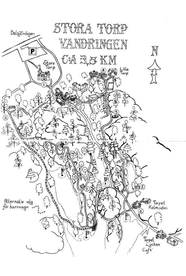 Karta ur "Upptäck Delsjön".