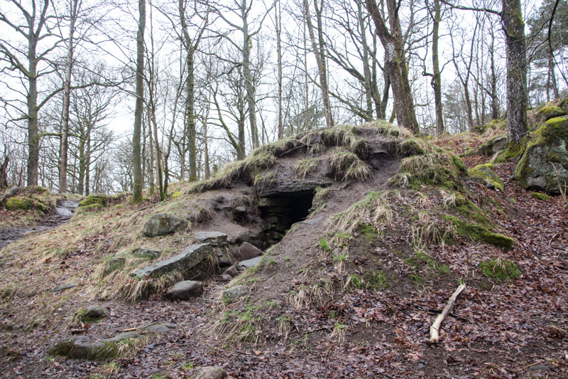 Sandhålas jordkällare, idag den tydligaste lämningen efter torpet. Foto: Per Hallén 2016.