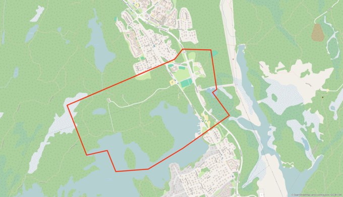 Åstebo idag med dess historiska gräns efter 1849 inlagd. Kartöverlägg Per Hallén 2016.